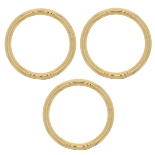 Anello di montaggio e tessitura rotondo per bijoux DIY 20mm Dorato con oro fino x1