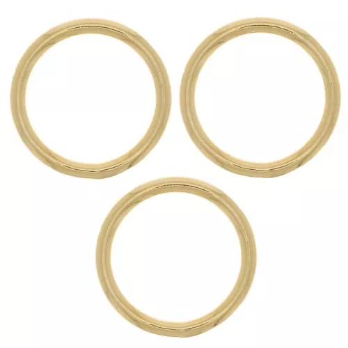 Anello di montaggio e tessitura rotondo per bijoux DIY 20mm Dorato con oro fino x1
