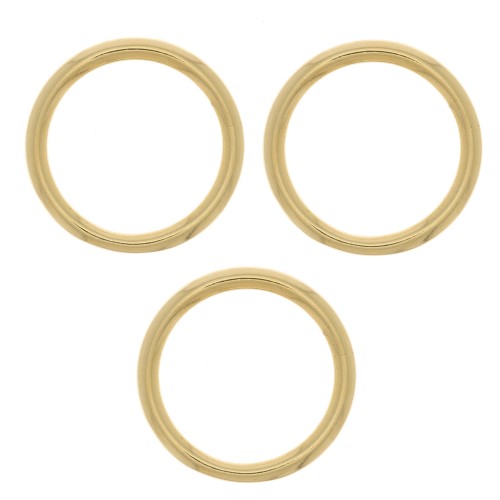Anello di montaggio e tessitura rotondo per bijoux DIY 15mm Dorato con oro fino x1