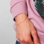 Bracciale giunco diamantato 60mm Polso piccolo Placcato oro 3 micron x19 cm