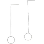 Orecchini catena forzatina 67 mm con cerchio - Placcato argento finox2|raw }}