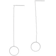 Orecchini catena forzatina 67 mm con cerchio - Placcato argento finox2