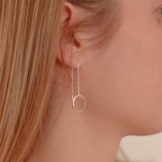 Orecchini catena forzatina 67 mm con cerchio - Placcato argento finox2