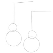 Orecchini catena gourmette - doppio cerchio-83mm- Placcato argento fino|raw }}