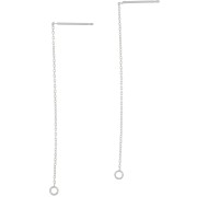 Orecchini catena forzatina 58 mm con cerchio aperto - Placcato argento fino|raw }}