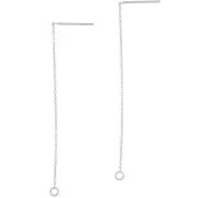 Orecchini catena forzatina 58 mm con cerchio aperto - Placcato argento fino