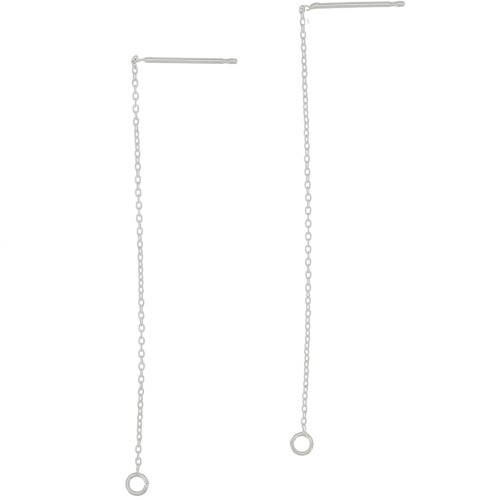 Orecchini catena forzatina 58 mm con cerchio aperto - Placcato argento fino