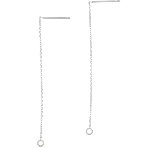 Orecchini catena forzatina 58 mm con cerchio aperto - Placcato argento fino
