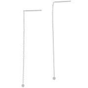 Orecchini catena forzatina 57 mm con pallina - Placcato argento fino