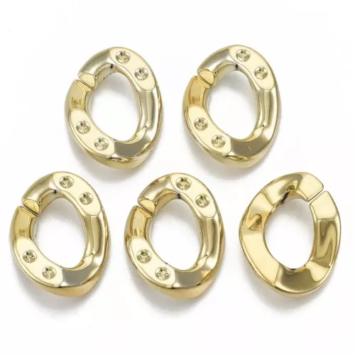 Collegamento ovale in acrilico ritorto 26x21 mm pour cabochon 1088 1.8 - dorato x1