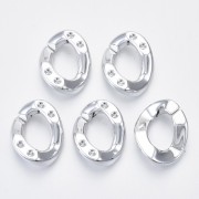 Collegamento ovale in acrilico ritorto 26x21mm per cabochon 1088 1.8-Argentato x|raw }}