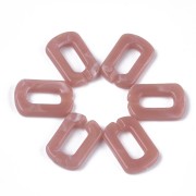 Collegamento rettangolare acrilico 30x20 mm - marmorizzato rosa antico - bianco x1