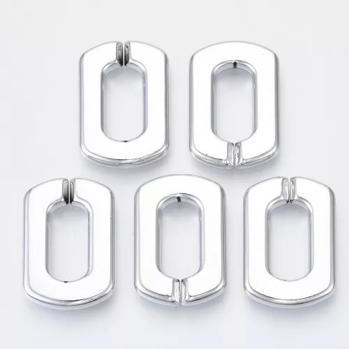 Collegamento rettangolare acrilico 30.5x20.5 mm - Argento x1