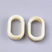 Collegamento acrilico ovale 18.5x11.5 mm - Beige marmorizzato - Marrone x1