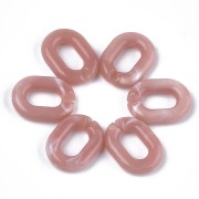Collegamento acrilico ovale 24x18 mm - marmorizzato rosa antico - bianco x1|raw }}