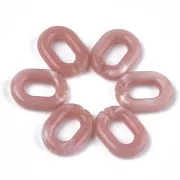 Collegamento acrilico ovale 24x18 mm - marmorizzato rosa antico - bianco x1