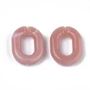 Collegamento acrilico ovale 24x18 mm - marmorizzato rosa antico - bianco x1