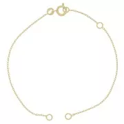 Bracciale distanziatore a maglia forzatina 18 cm - placcato oro 3 micron x1