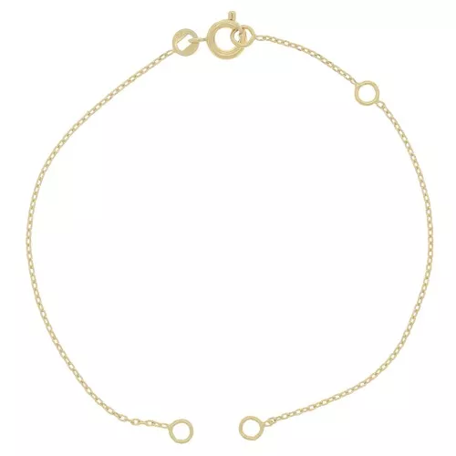 Bracciale distanziatore a maglia forzatina 18 cm - placcato oro 3 micron x1