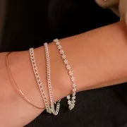 Bracciale a maglia Rombo striato 2,9 mm - Argento 925 x18cm