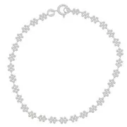 Bracciale piccoli fiori 3,8 mm - Argento 925 x18cm