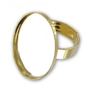 Anello Castone retro piatto mm. 25x18 dorato con oro fino x1|raw }}