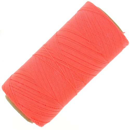 Bobina di filo cerato Linhasita per micro macramè 0,35 mm - Fluo Coral (394) x448m