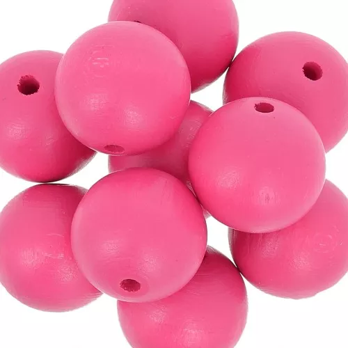 Perla tonda in legno mm. 20 Rosa x5