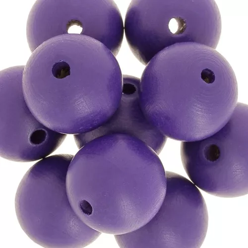 Perla tonda in legno mm. 20 Purple x5