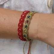 Bobina di filo cerato Linhasita per micro macramè 0,35 mm - Paglia (18) x448m