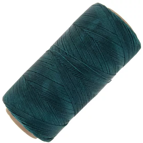 Bobina di filo cerato Linhasita per micro macramè 0,35 mm - Smeraldo (386) x448m