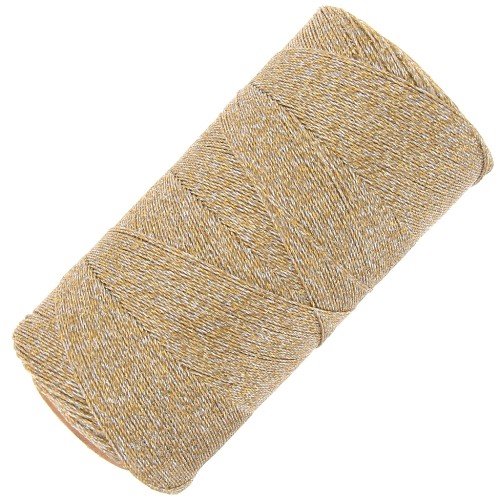 Bobina cerata Linhasita per micro macramè 0,35 mm Dorato (Ouro-Prata)x448m