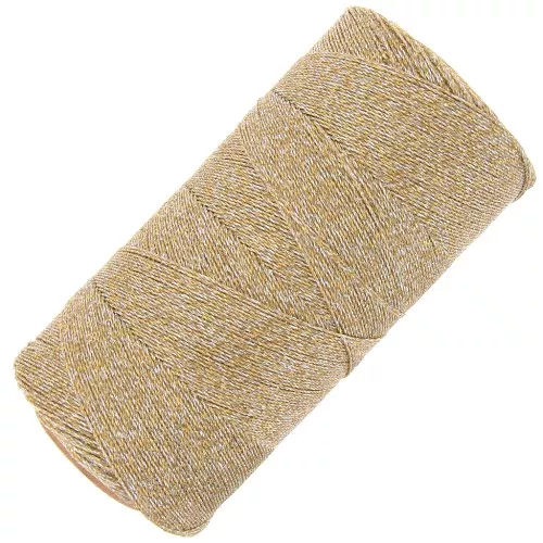 Bobina cerata Linhasita per micro macramè 0,35 mm Dorato (Ouro-Prata)x448m