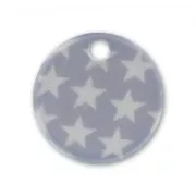 Zecchino stampato mm. 15 Stelle Grigio/Bianco x1