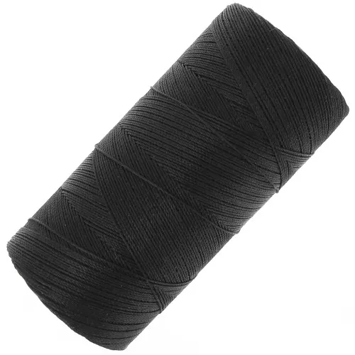Bobina di filo cerato Linhasita per micro macramè 0,35 mm - Nero x448m