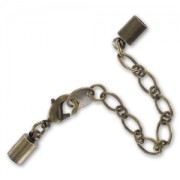 Chiusura moschettone con terminale per laccetti mm. 4 bronzo x1|raw }}