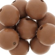 Perle tonde in legno mm. 15 Marrone chiaro x5