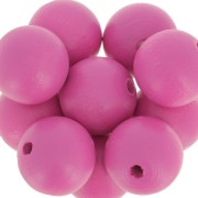 Perle tonde in legno mm. 15 Rosa x5|raw }}