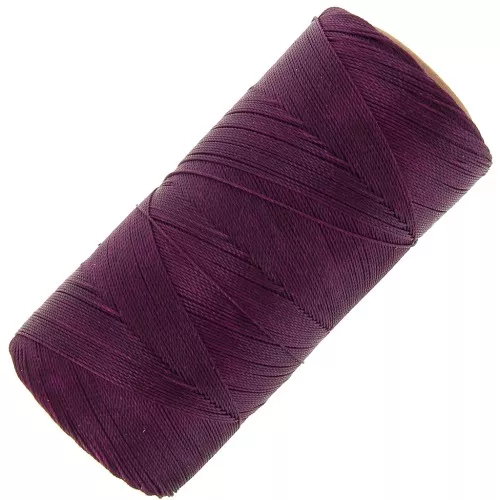 Bobina di filo cerato Linhasita per micro macramè 0,35 mm - Nero ciliegia (630) x448m