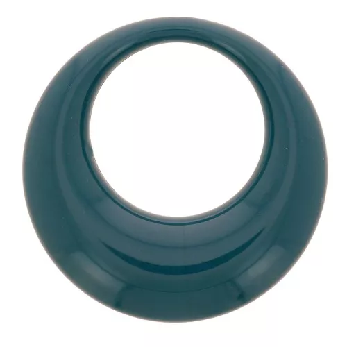 Pendente a cerchio scavato in resina opaca 34.5 mm - Blu pavone x1