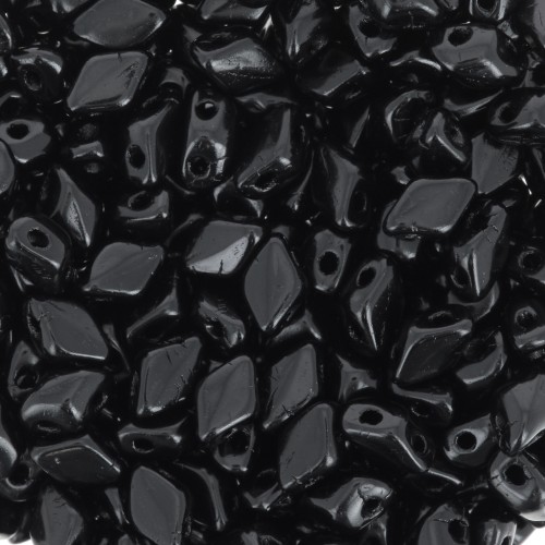 Perline in vetro Mini Gemduo 2 fori 6x4 mm - Jet x5g