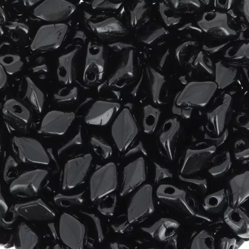 Perline in vetro Mini Gemduo 2 fori 6x4 mm - Jet x5g
