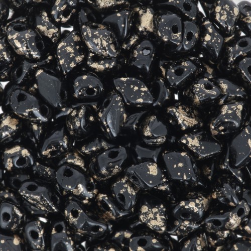 Perline in vetro Mini Gemduo 2 fori 6x4 mm - Jet x5g