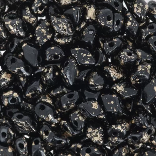 Perline in vetro Mini Gemduo 2 fori 6x4 mm - Jet x5g