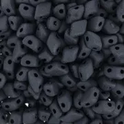 Perline in vetro Mini Gemduo 2 fori 6x4 mm - Jet Mat x5g