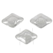 Perline in vetro Mini Gemduo 2 fori 6x4 mm - Silver Plated x5g