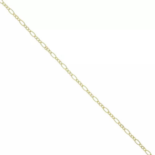 Catena maglia alternata Figaro (1x3) 2.7 mm Placcato Oro 3 micron x50 cm