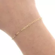 Catena maglia alternata Figaro (1x3) 2.7 mm Placcato Oro 3 micron x50 cm