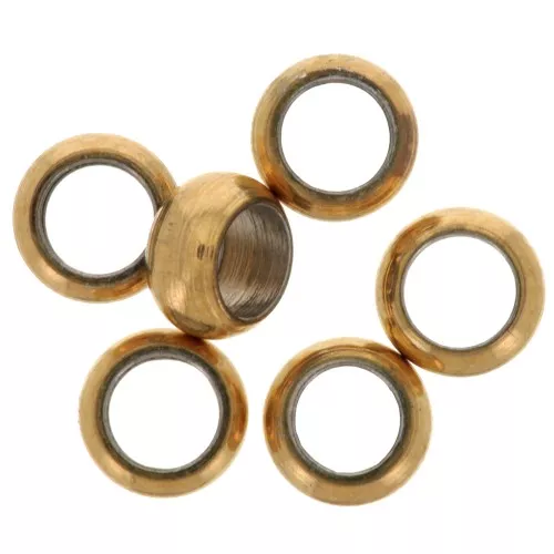 Schiaccini tondi 4mm - Acciaio inossidabile 316 dorato x25