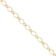 Catena maglia rombo alternata 2mm - gold filled x50cm -